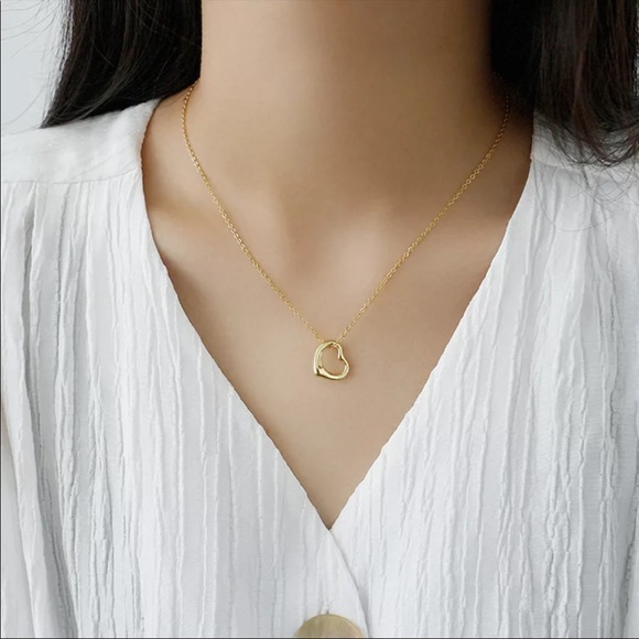 No brand Jewelry - New 18k Gold Plated Heart Shaped Necklace